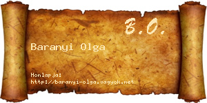 Baranyi Olga névjegykártya